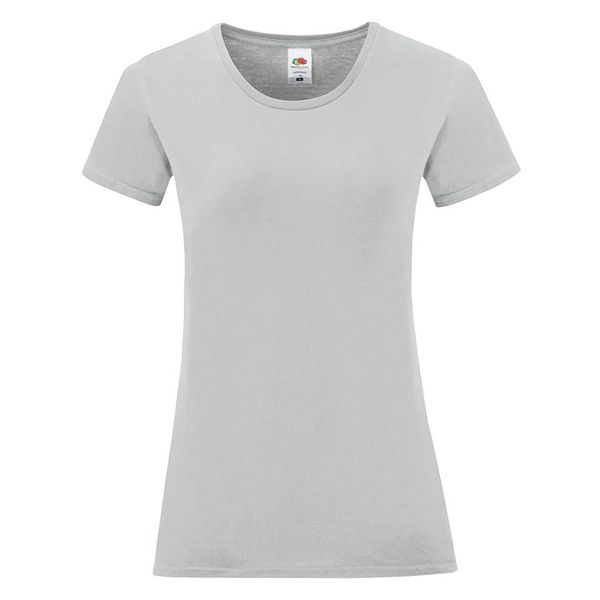 Fruit of the Loom Iconic Grey Women's T-shirt in combed cotton Fruit of the Loom