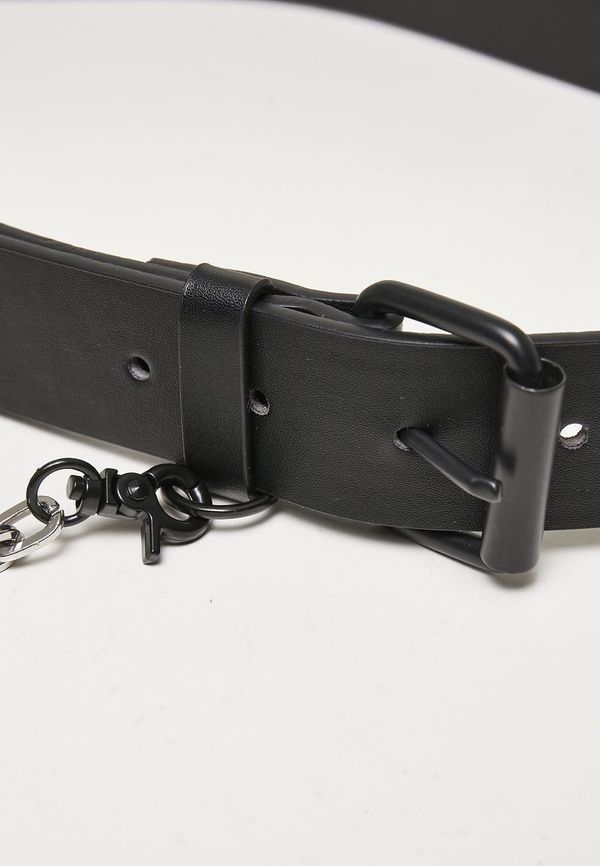 Urban Classics Accessoires Imitation leather strap with metal chain black