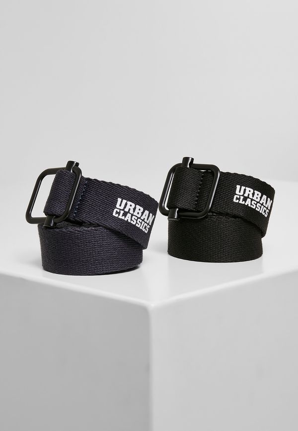 Urban Classics Industrial canvas belt 2 packs black/navy