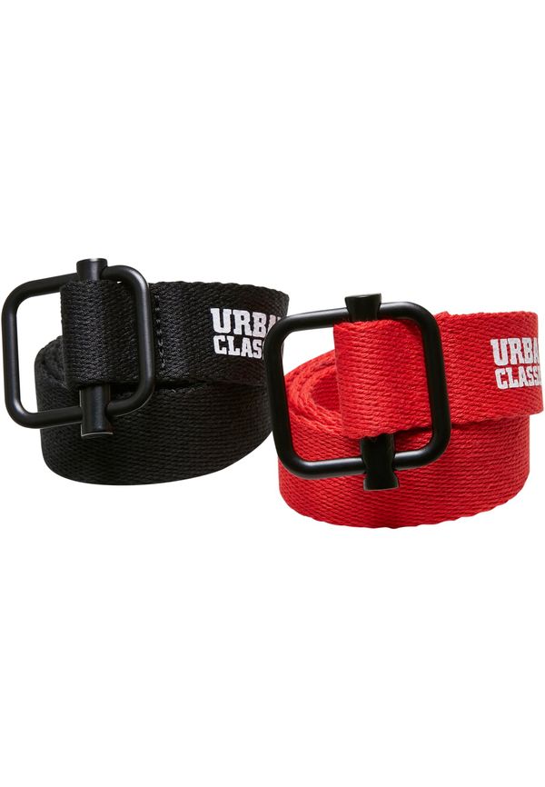 Urban Classics Accessoires Industrial Canvas Belt Kids 2-Pack Black/Red