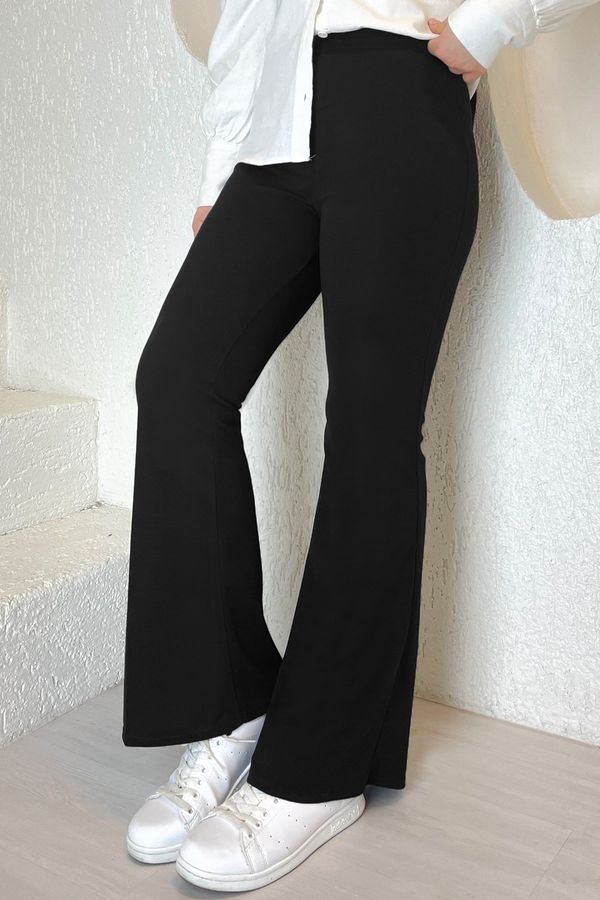 InStyle InStyle Flared Leg Scuba Trousers - Black