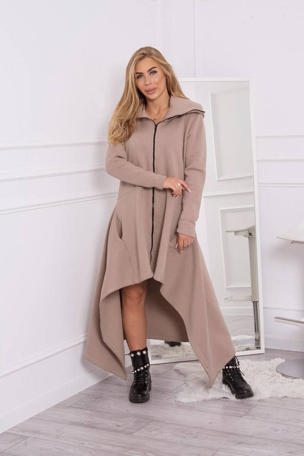 Kesi Insulated dress with longer sides in dark beige color