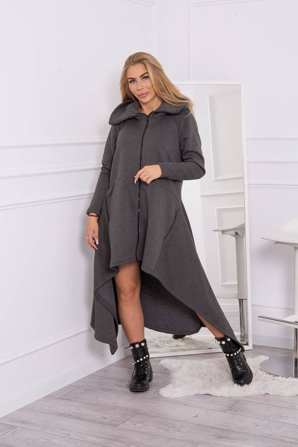 Kesi Insulated dress with longer sides made of graphite