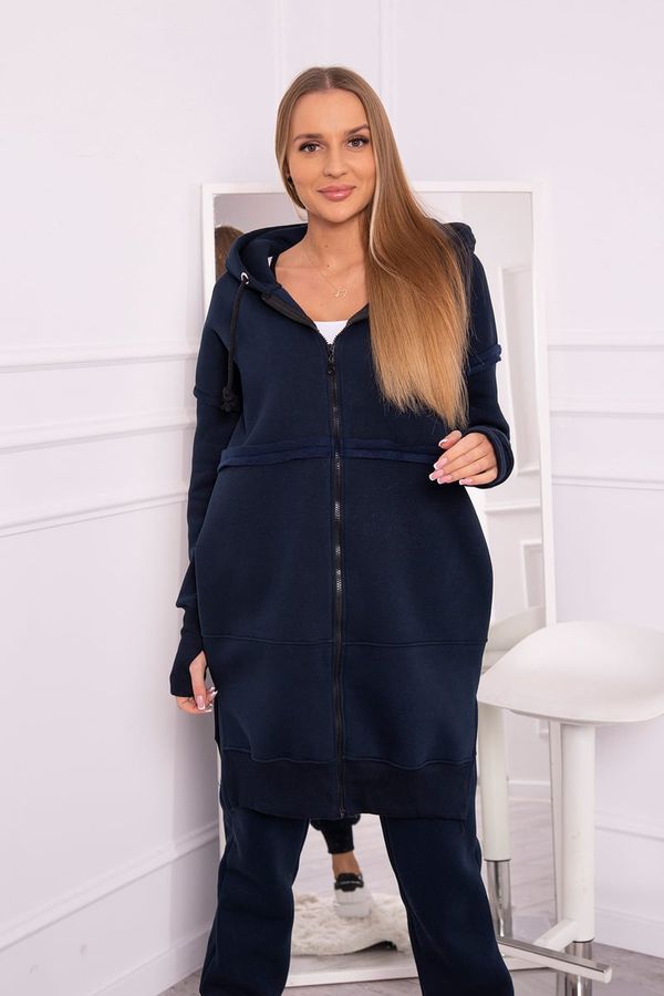 Kesi Insulated set with a long sweatshirt of dark blue color