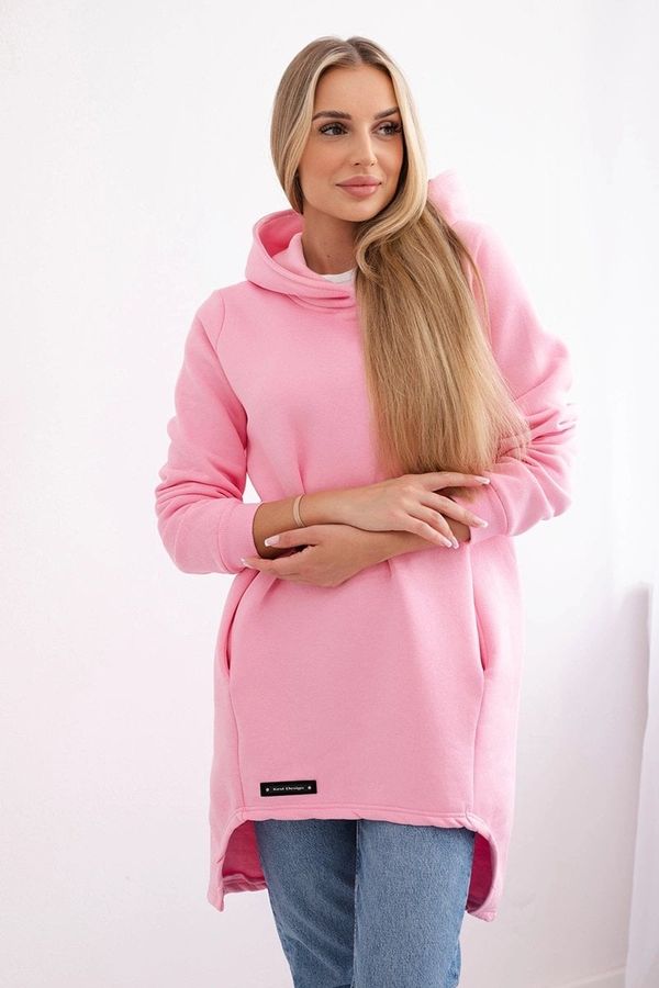 Kesi Insulated sweatshirt with a longer back - light pink