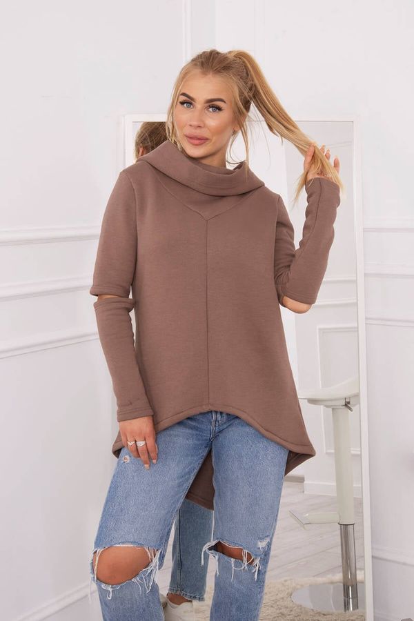 Kesi Insulated sweatshirt with a longer mocha back