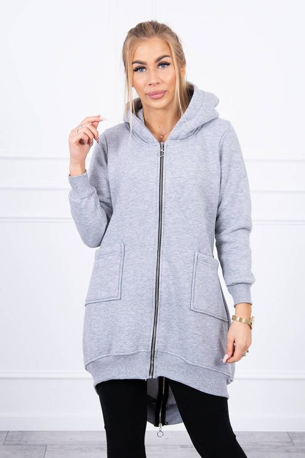 Kesi Insulated sweatshirt with a zipper at the back gray