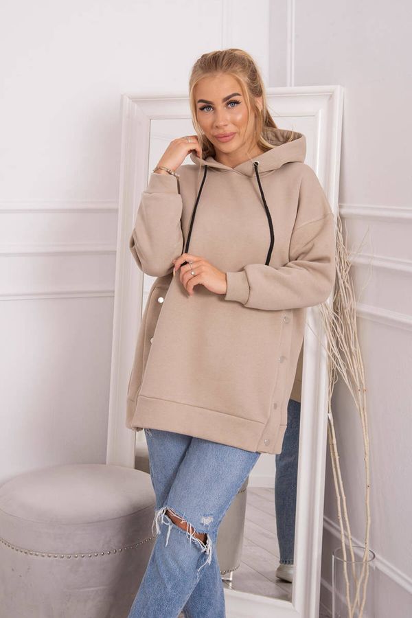 Kesi Insulated sweatshirt with beige press studs