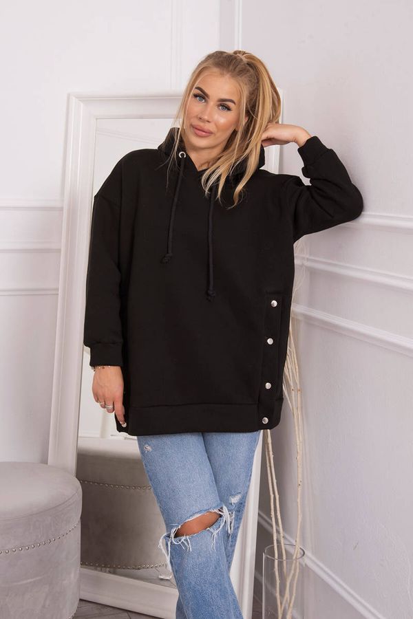 Kesi Insulated sweatshirt with black press studs