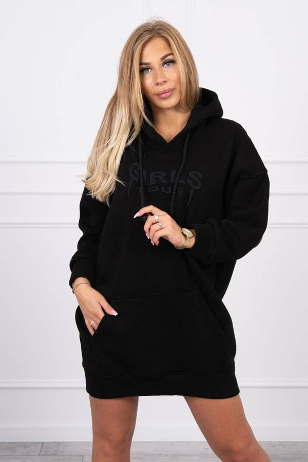 Kesi Insulated sweatshirt with embroidered inscription oversize black