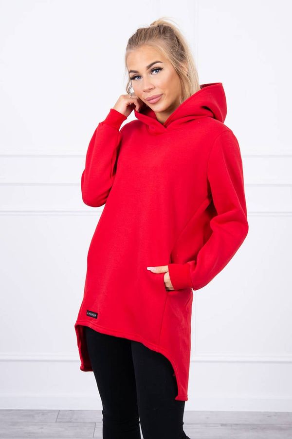 Kesi Insulated sweatshirt with longer back red