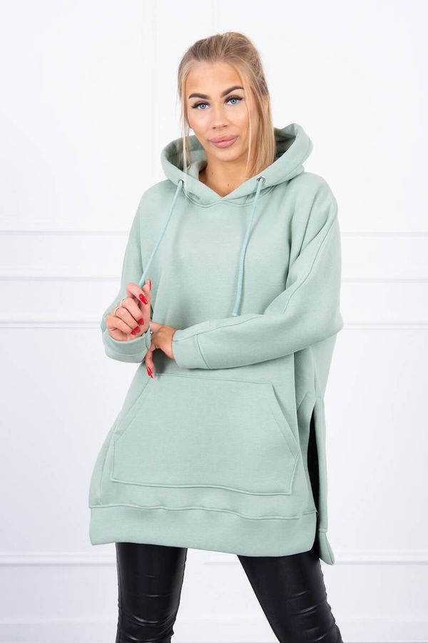 Kesi Insulated sweatshirt with slits on the sides dark mint