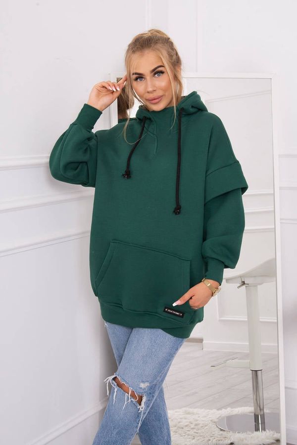 Kesi Insulated sweatshirt with turtleneck dark green