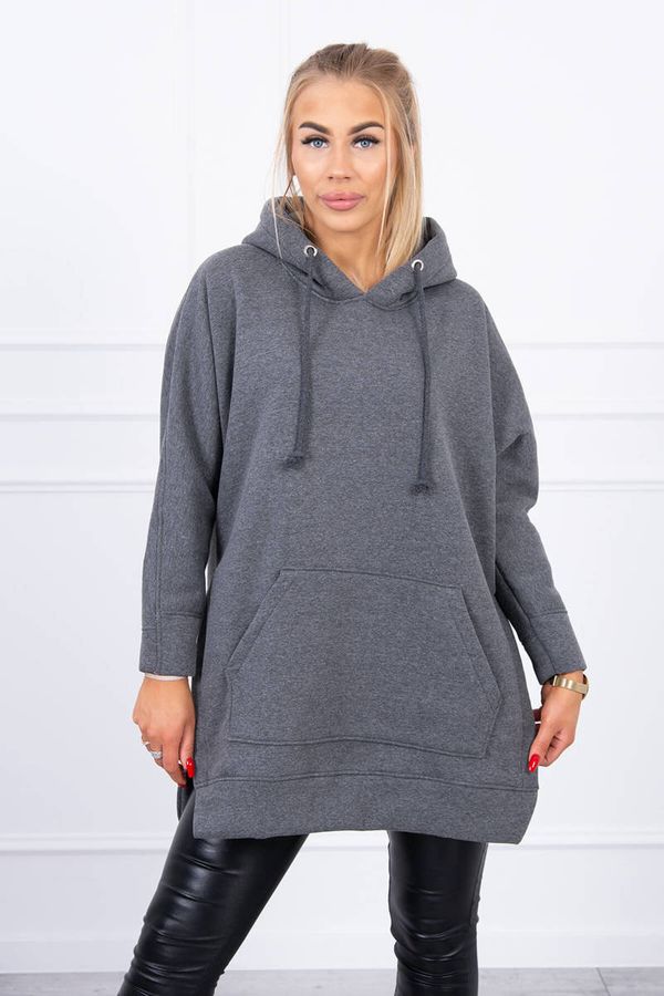 Kesi Insulated sweatshirt with vents on the sides of graphite