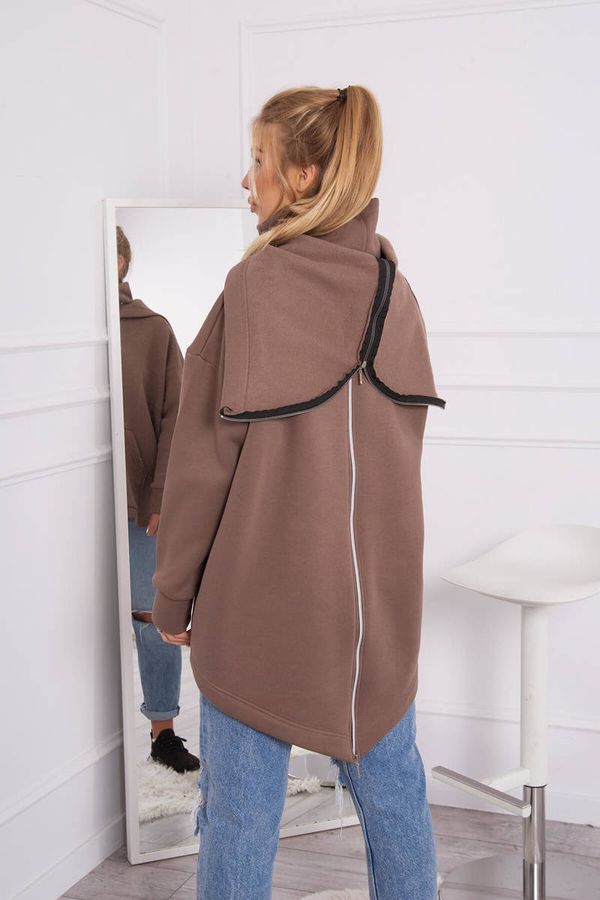 Kesi Insulated sweatshirt with zipper at the back mocca