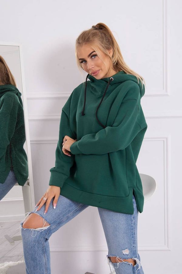 Kesi Insulated sweatshirt with zipper on the side dark green