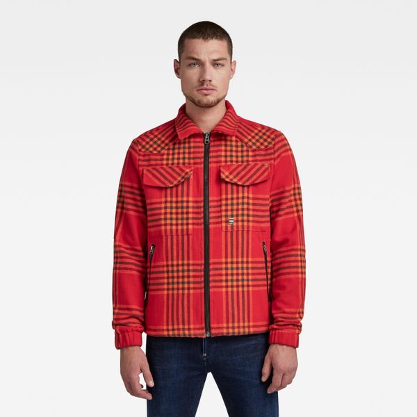 G Star Jacket - G-star Check overshirt jacket orange