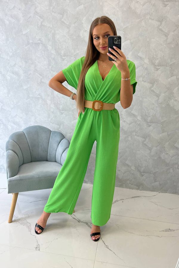 Kesi Jumpsuit with decorative belt at the waist light green