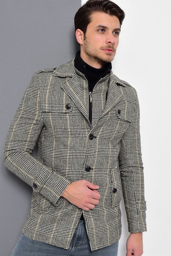 dewberry K7542 DEWBERRY MEN'S COAT-PLAID GREY