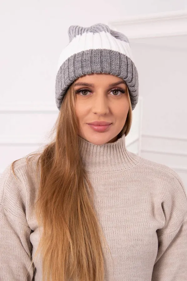 Kesi Kesi Cap with fleece Bojana K265 grey+white