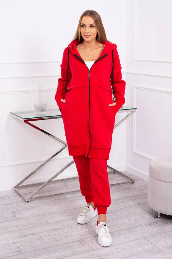 Kesi Kesi Insulated set with a long sweatshirt red