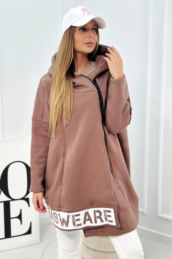 Kesi Kesi Insulated sweatshirt with a zipper mocca