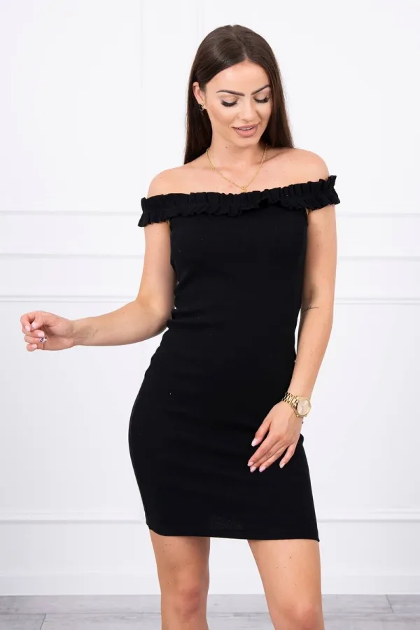 Kesi Kesi Off-the-shoulder dress with frills black
