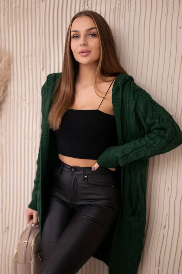 Kesi Kesi Sweater with hood and pockets dark green