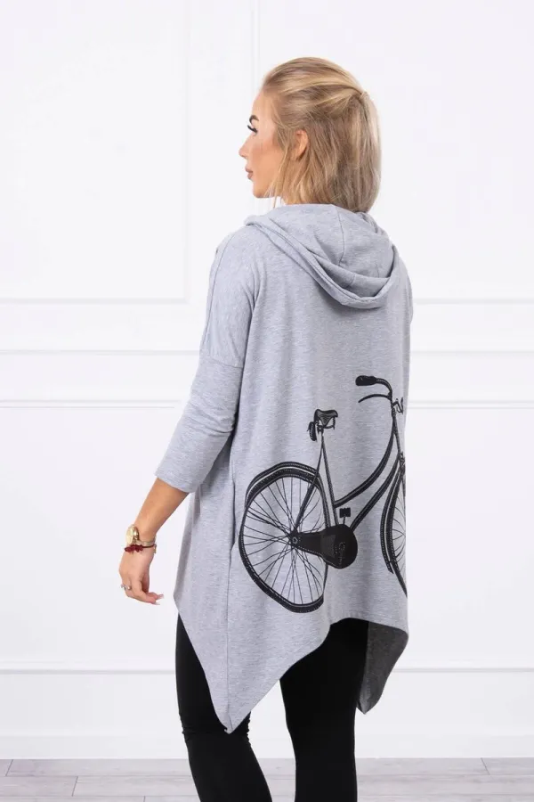 Kesi Kesi Sweatshirt with a bicycle print gray