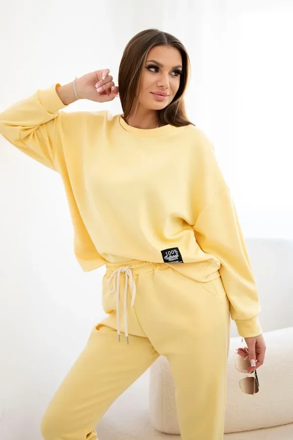 Kesi Włoski Kesi Włoski Buttery fabric set sweatshirt + pants yellow