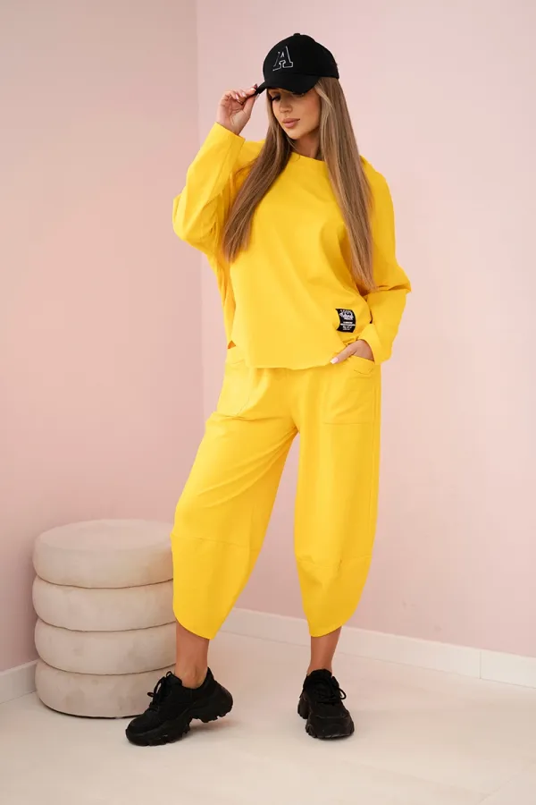 Kesi Włoski Kesi Włoski Cotton sweatshirt pants set yellow