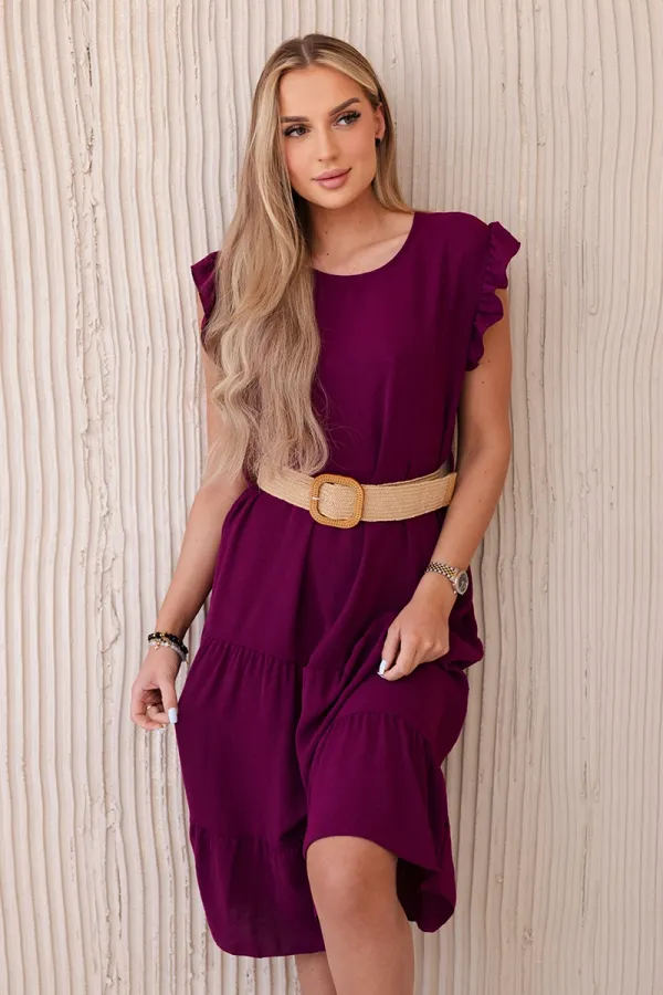 Kesi Włoski Kesi Włoski Dress with frills plum