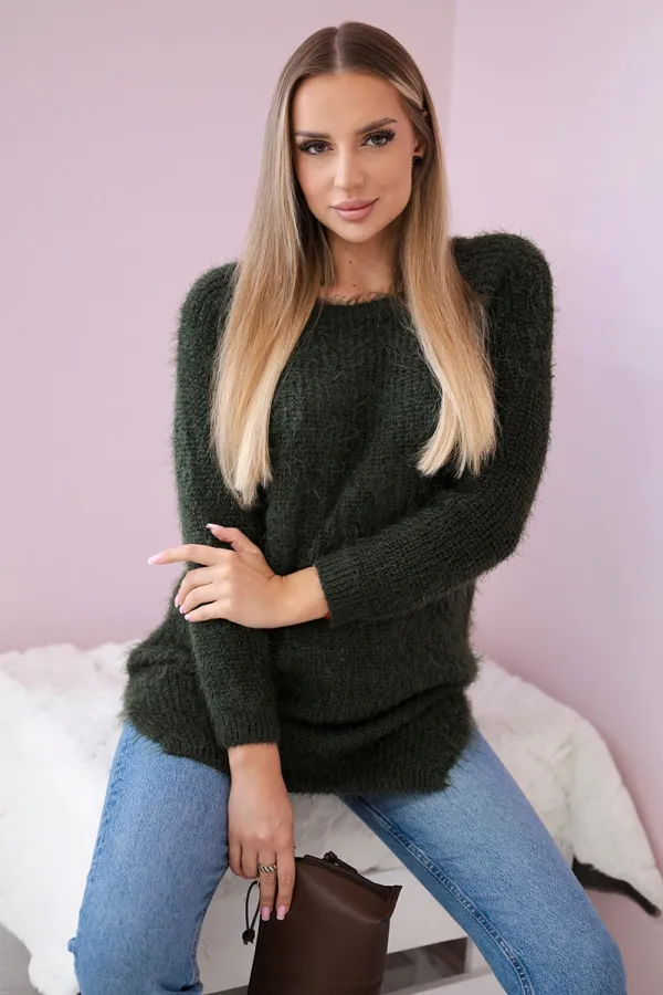 Kesi Włoski Kesi Włoski Fluffy sweater khaki