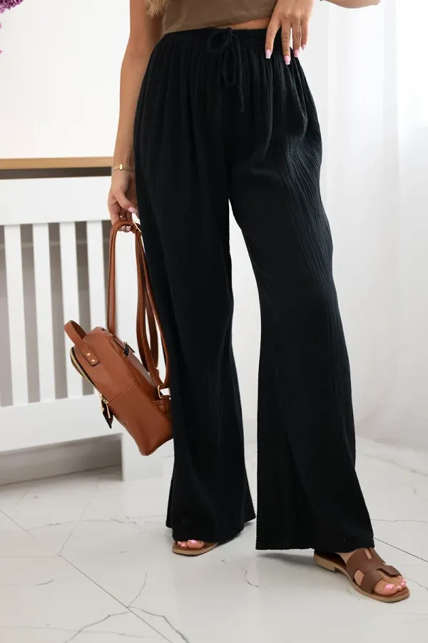 Kesi Włoski Kesi Włoski Muslin pants with a wide leg black