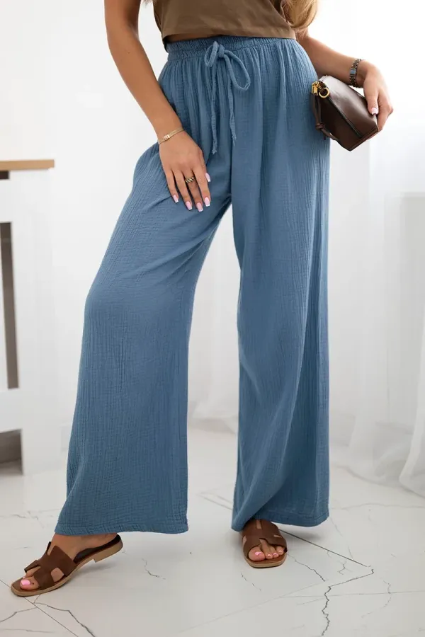 Kesi Włoski Kesi Włoski Muslin pants with a wide leg Denim