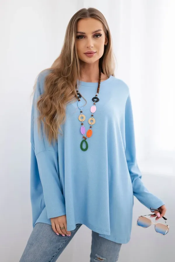 Kesi Włoski Kesi Włoski Oversize blouse with necklace blue
