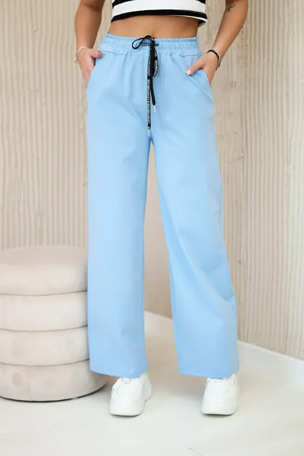 Kesi Włoski Kesi Włoski Punto pants with wide legs blue