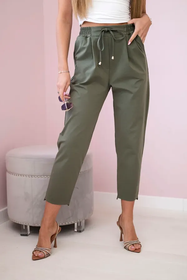 Kesi Włoski Kesi Włoski Punto trousers tied at the waist khaki