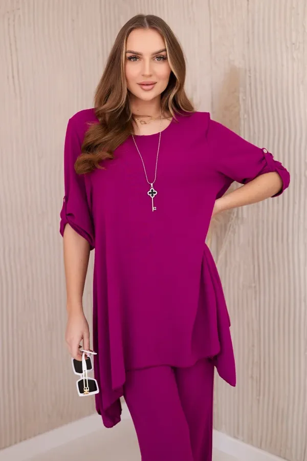 Kesi Włoski Kesi Włoski Set of blouse + pants with pendant plum