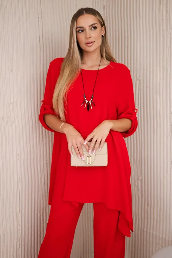 Kesi Włoski Kesi Włoski Set of blouse + pants with pendant red