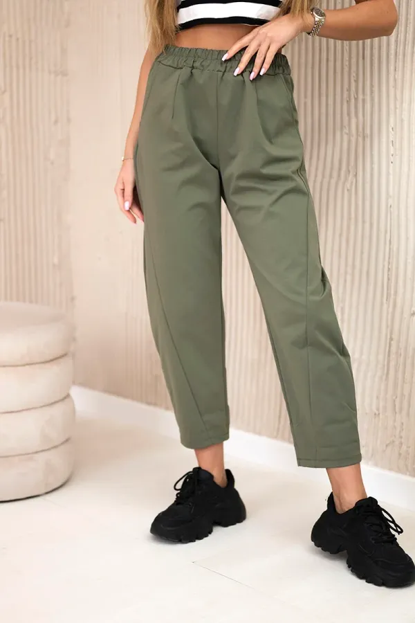 Kesi Włoski Kesi Włoski Trousers with pockets Summer Punto khaki