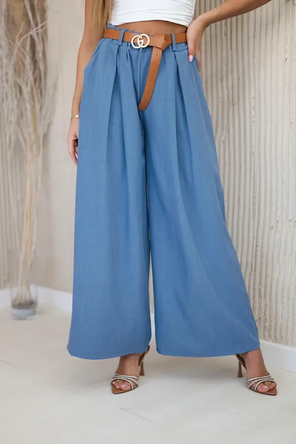 Kesi Włoski Kesi Włoski Wide-leg belted trousers Denim