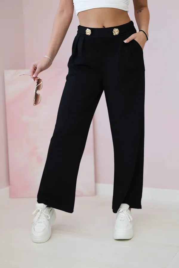 Kesi Włoski Kesi Włoski Wide-leg trousers buttery-fabric black