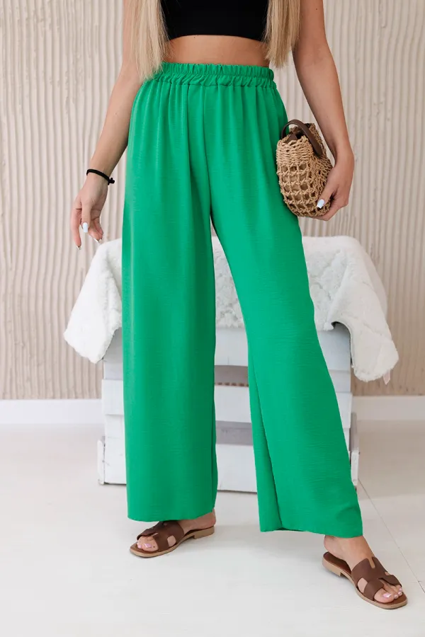 Kesi Włoski Kesi Włoski Wide-leg trousers light green