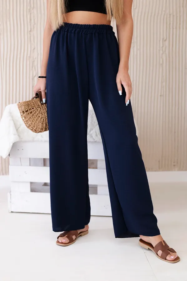 Kesi Włoski Kesi Włoski Wide-leg trousers navy blue
