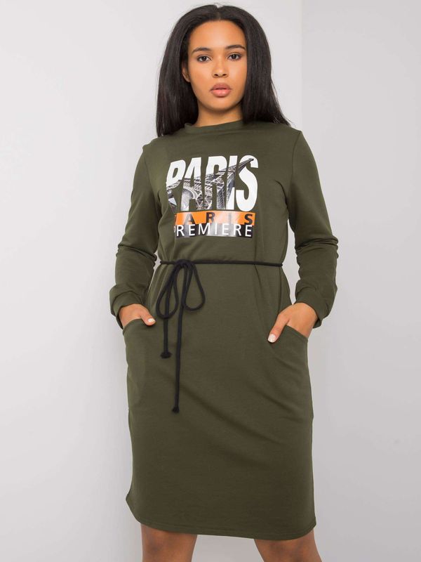 Fashionhunters Khaki cotton dress Lareen