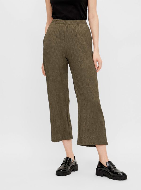 Pieces Khaki Cropped Loose Pants Pieces Lara - Women's