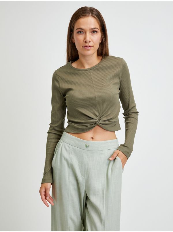 Noisy May Khaki Long Sleeve T-Shirt Noisy May Drakey - Women's