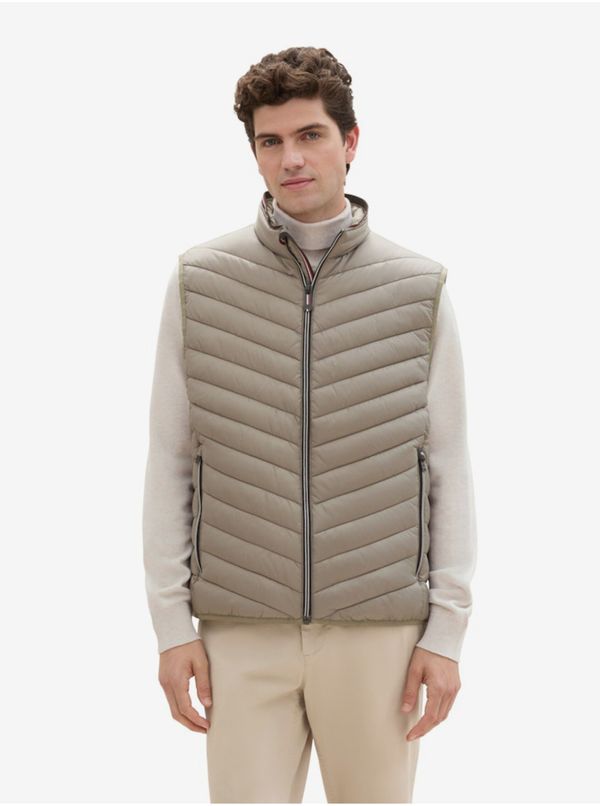 Tom Tailor Khaki men's quilted vest Tom Tailor - Men's