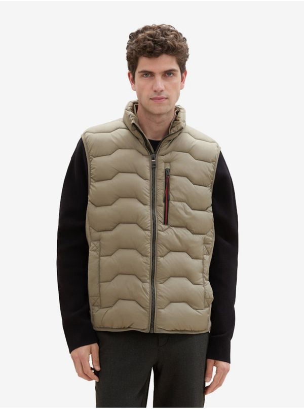 Tom Tailor Khaki men's quilted vest Tom Tailor - Men's